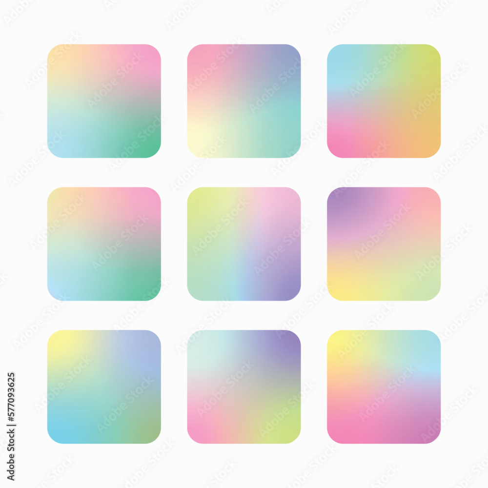 A set of pastel colored rounded rectangle gradients A set of pastel colored rounded rectangle gradients