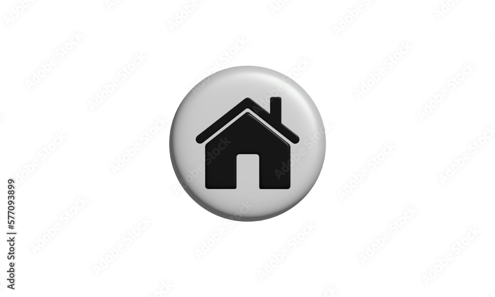 3d home page button on white background 3d home page button on white background