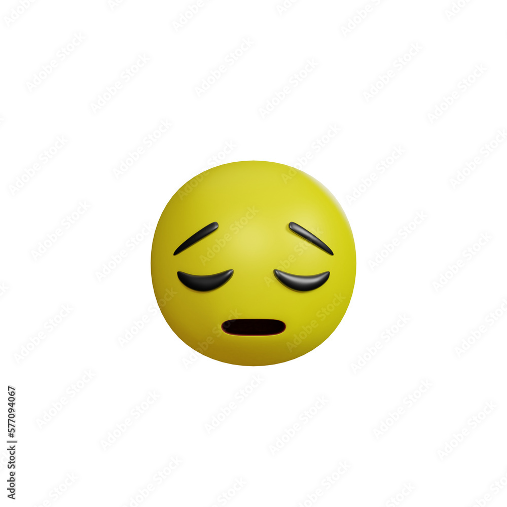 Fototapeta premium Emoji yellow face and emotion with sad. Facial expression.