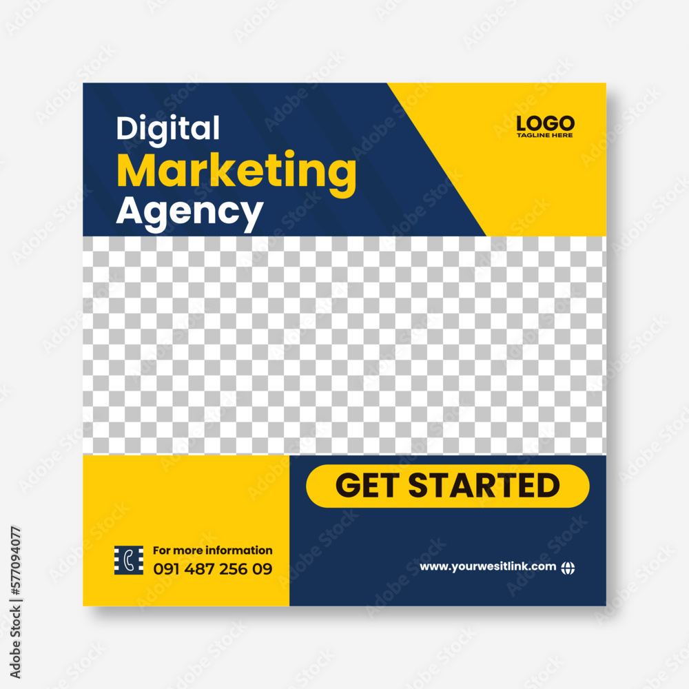 Obraz premium Digital business marketing banner for social media post template