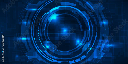Vector illustrations of futuristic screen display for horizontal layout showcase with optic screen and digital element grid line circuit decor.Future digital innonvation and technolog concepts.