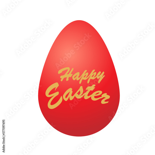 Easter red egg paint lettering. For postcard, card, invitation, poster, banner template lettering typography. Seasons Greetings. Vector illustration