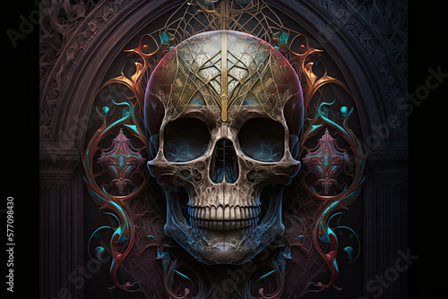 Gothic Skulls The Dark Beauty of Death   AI Generated  © Techtopia Art