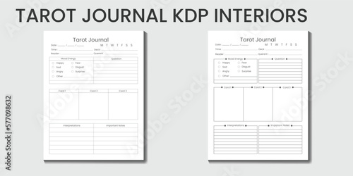 Tarot Journal 2023-2024 KDP interiors