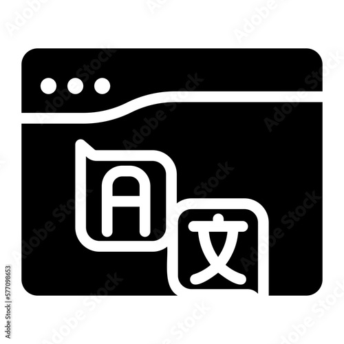 online translator glyph icon