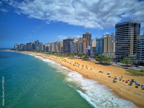 Praia da Costa - Vila Velha - Espírito Santo - Brasil. Visão aérea em um dia ensolarado. photo