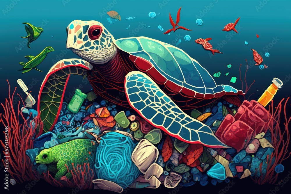 There is a lot of trash in the water made of plastic. Dangers posed to ...