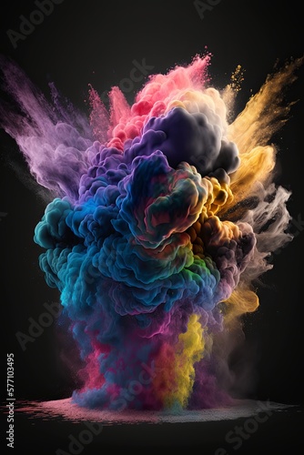 Kolorowy dym. Generative AI. © Arkadiusz Mogiłka