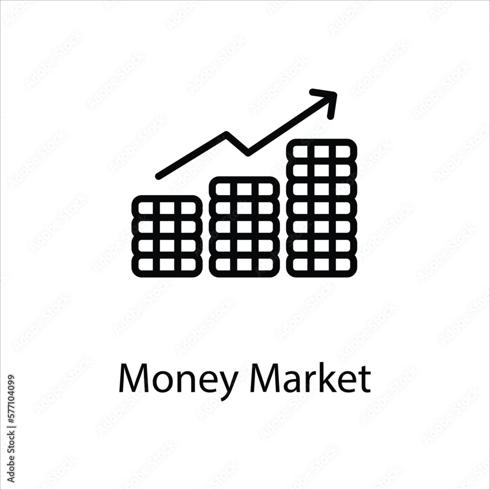 Money Market icon vector stock Money Market icon vector stock