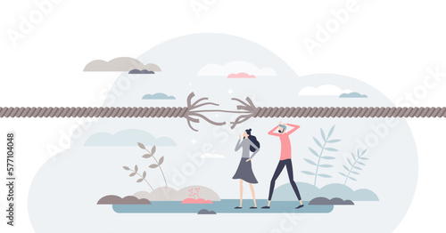 Stress tension and emotionally desperate mental pressure tiny person concept, transparent background. Moment before psychological breaking point and burnout in feelings crisis illustration.