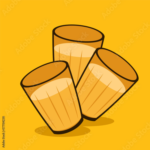 Indian hot drink vector. Indian chai icon. Chai is Indian drink. 