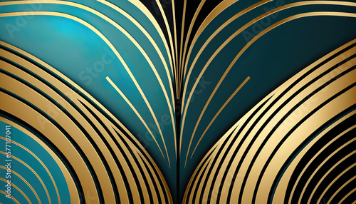 Wallpaper Mural abstract luxury background, blue and gloden design wallpaper, generative ai Torontodigital.ca