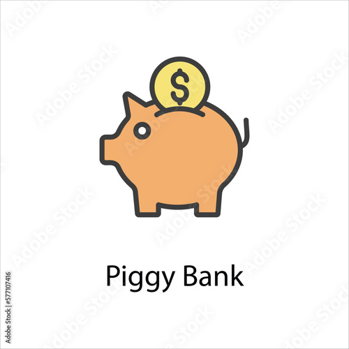 Piggy Bank icon vector stock