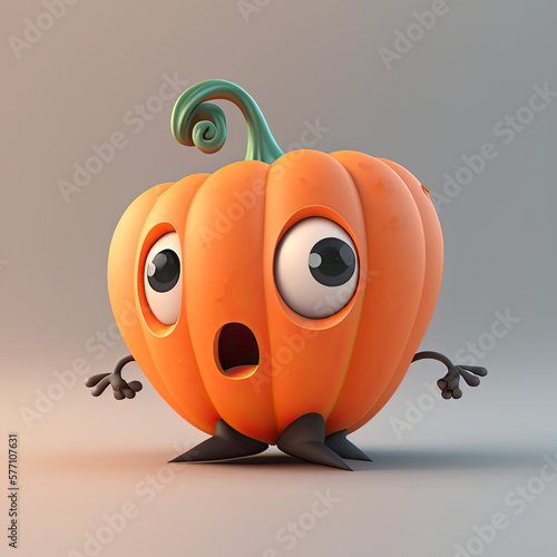 Cute Cartoon Pumpkin Charac...