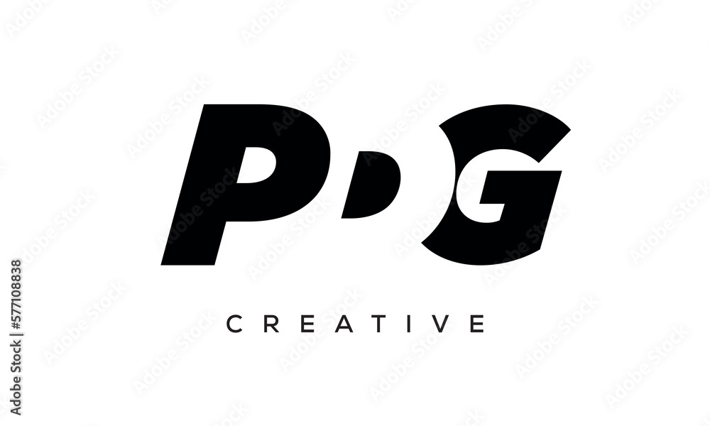 PDG letters negative space logo design. creative typography monogram vector PDG letters negative space logo design. creative typography monogram vector