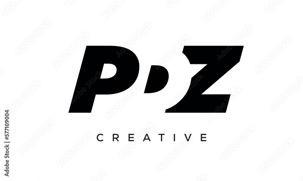 PDZ letters negative space logo design. creative typography monogram vector PDZ letters negative space logo design. creative typography monogram vector