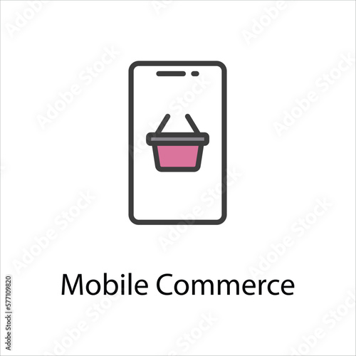 Mobile Commerce icon vector stock