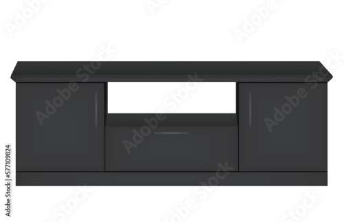 Black  TV table. vector illustration