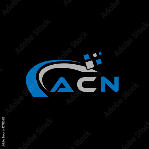 ACN letter logo design on black background. ACN creative initials letter logo concept. ACN letter design. ACN letter design on black background. ACN logo vector.
