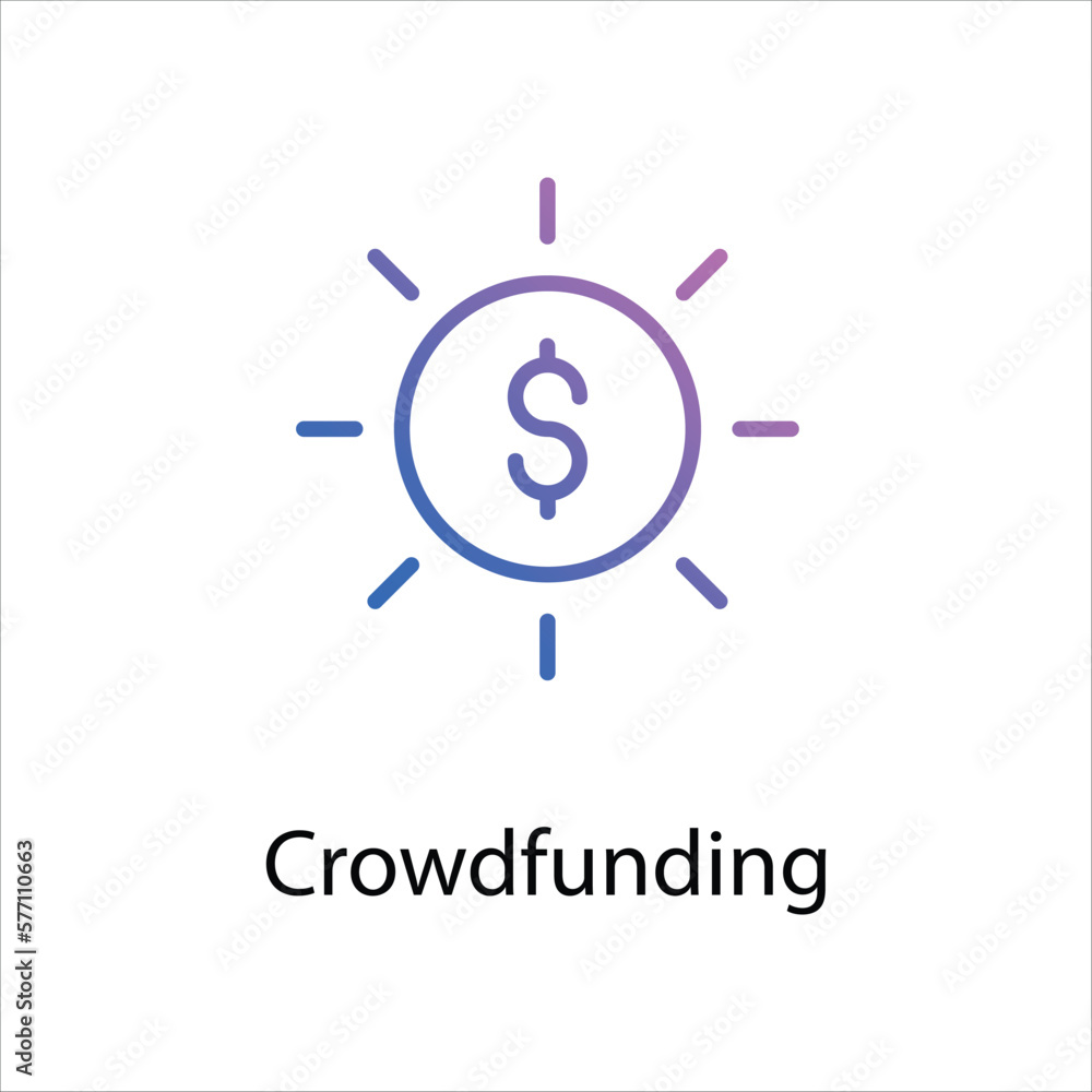 Crowdfunding icon vector stock Crowdfunding icon vector stock