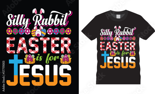 Canvas-taulu Happy easter day funny bunny easter cute rabbit typography t shirt design vector template