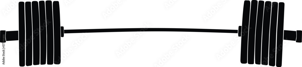 sport barbell with plates for powerlifting black silhouette sport barbell with plates for powerlifting black silhouette