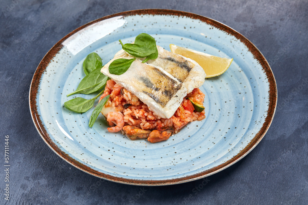 white fish with rice and vegetables white fish with rice and vegetables