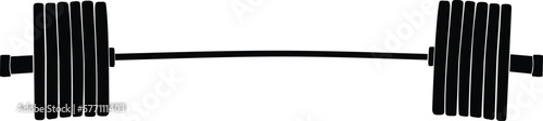 sport barbell with plates for powerlifting black silhouette