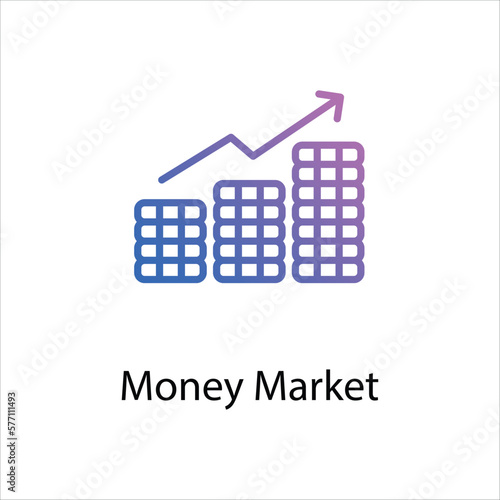 Money Market icon vector stock