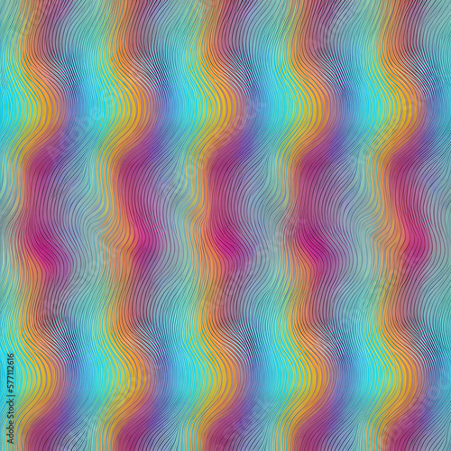 Farbenfroher Geometrischer Phantasievoller Hintergrund - Creative Trend: Psychic Waves - Generative AI