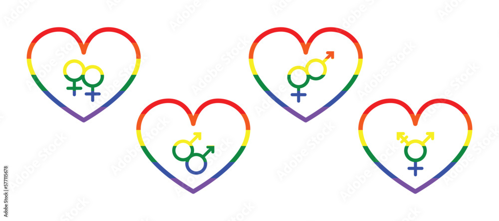 LGBT symbols, Pride, Freedom hearts in rainbow colors, Mirror of Venus and Mars arrow, love cards background, art LGBT symbols, Pride, Freedom hearts in rainbow colors, Mirror of Venus and Mars arrow, love cards background, art