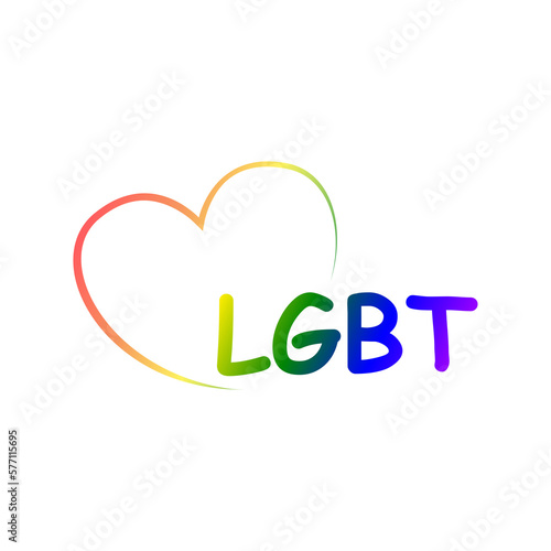 LGBT transgender rainbow color in heart shape isolated vector illustration. LGBT concept background. LGBT pride month