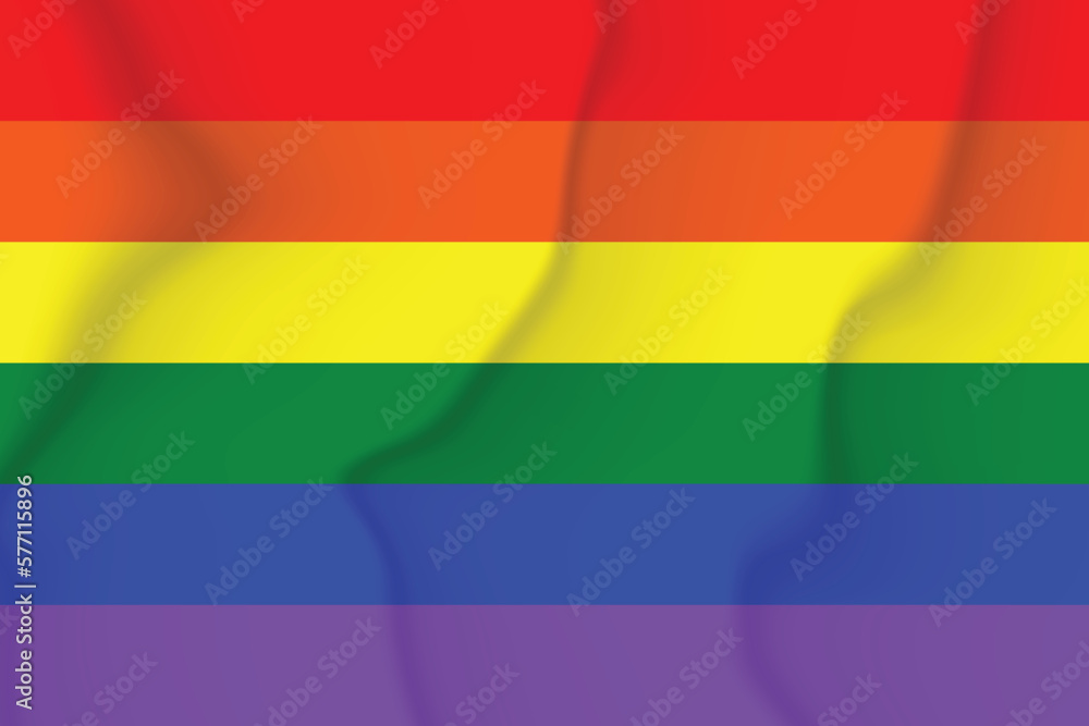 Fototapeta premium Pride silk flag illustration. Lgbt community symbol in rainbow colors. Vector backdrop for your design