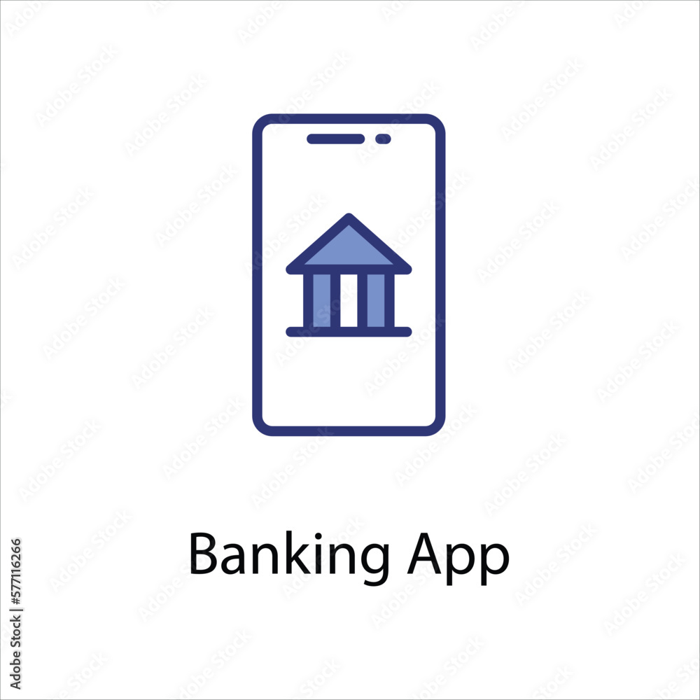 Banking App icon vector stock Banking App icon vector stock