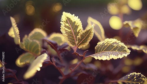 Wallpaper Mural Red and green leaves of the coleus plant, Plectranthus scutellarioides. on a green background on a summer day macro photography.  Torontodigital.ca