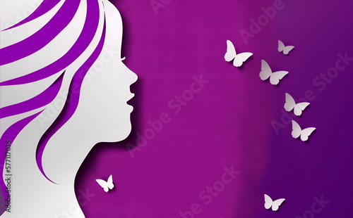 women face with hair  card design for international women s day