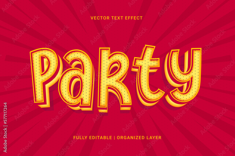 Party fully editable premium vector text effect