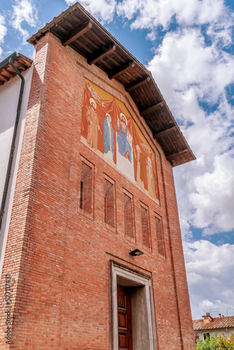 Fototapeta Naklejka Na Ścianę i Meble -  Parish Church of San Matteo Apostolo in the center of La Rotta, Pontedera, Italy
