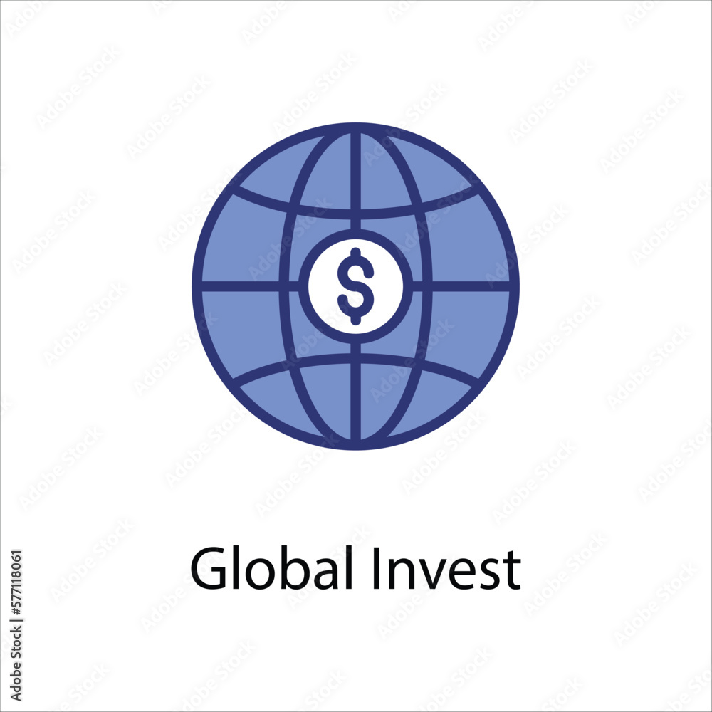 Global Invest icon vector stock Global Invest icon vector stock