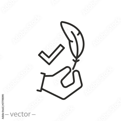 high comfort structure icon, dermatology tested, skin and body protect, allergen free, hypoallergenic thin line symbol on white background - editable stroke vector illustration eps10