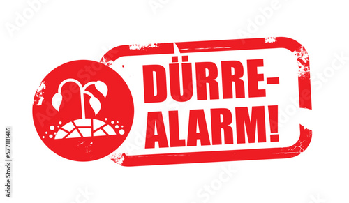 Stempel Dürre-Alarm - deutscher Text