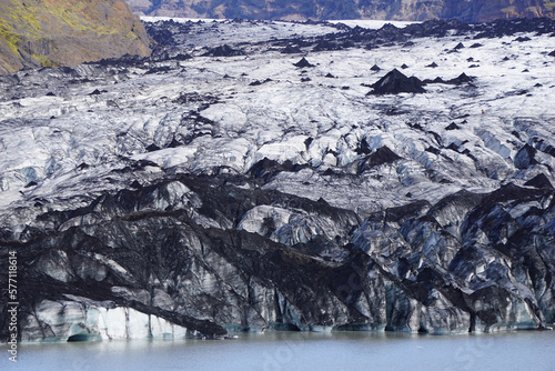 Glacier melting into a lake - Solheimajokull, Iceland © PX Media
