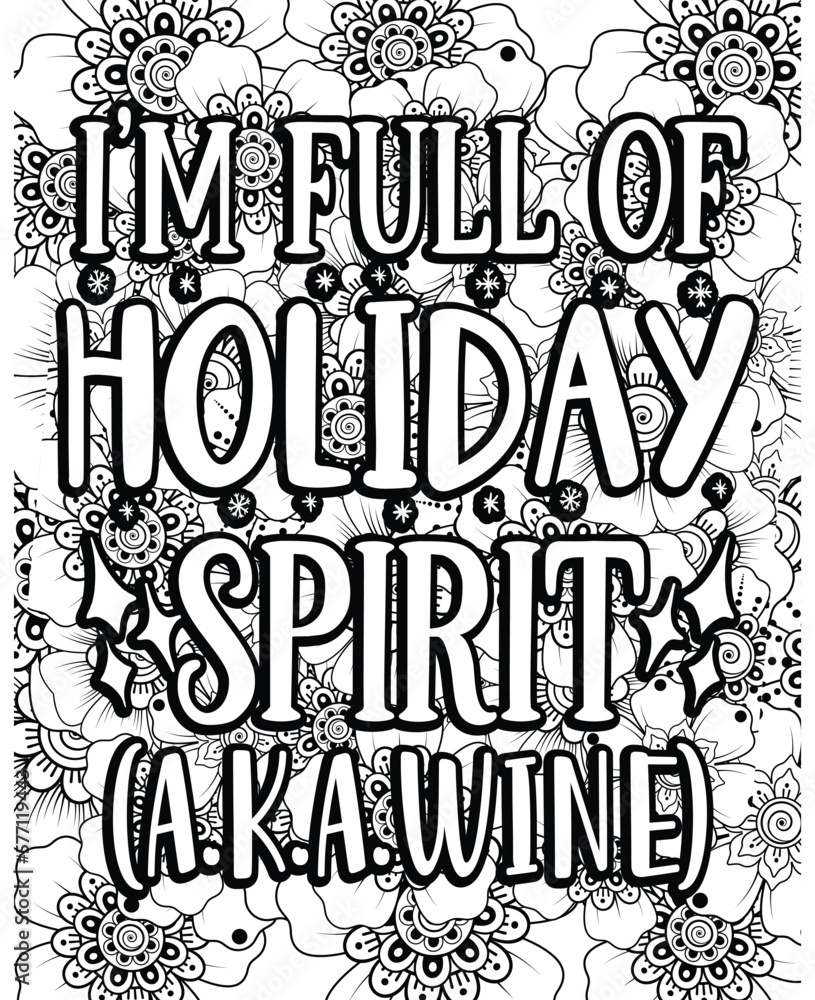 Holiday Quotes coloring page.