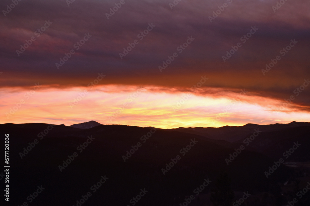 sunset in the colorado rocky mountains sunset in the colorado rocky mountains