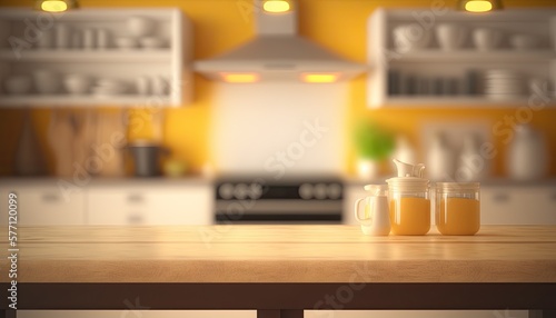 Interior of a modern home kitchen generative ai © VISUAL