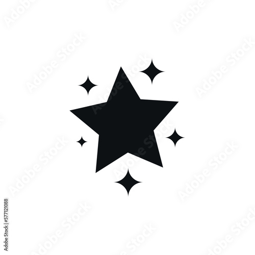 Star vector flat icon in gray color.