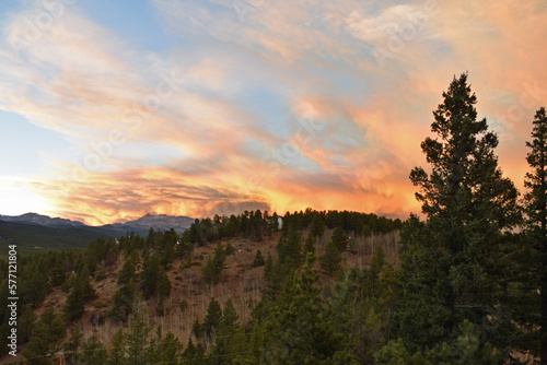 sunset in the colorado rocky mountains
