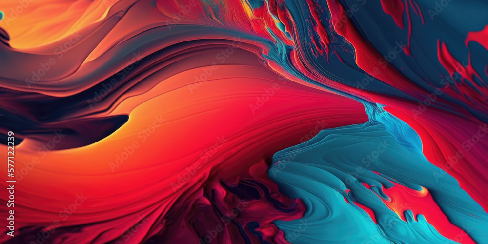 Obraz premium Spectacular background of colorful liquid ink churning together, with a realistic texture and great quality,generative ai.