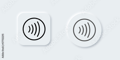 NFC contactless payment linear icon in neomorphism style eps10