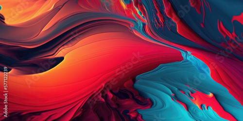Spectacular background of colorful liquid ink churning together, with a realistic texture and great quality,generative ai.